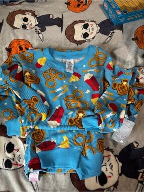 Disney Parks Thermal Pajamas featuring Disney Park snacks. XL NWT
